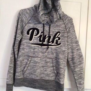 Victoria Secret PINK Salt and Pepper Grey Hoodie size small